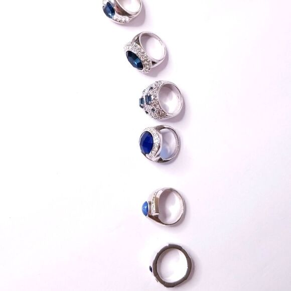 Vintage Silver And Sapphire Ring lot - Picture 8 of 8